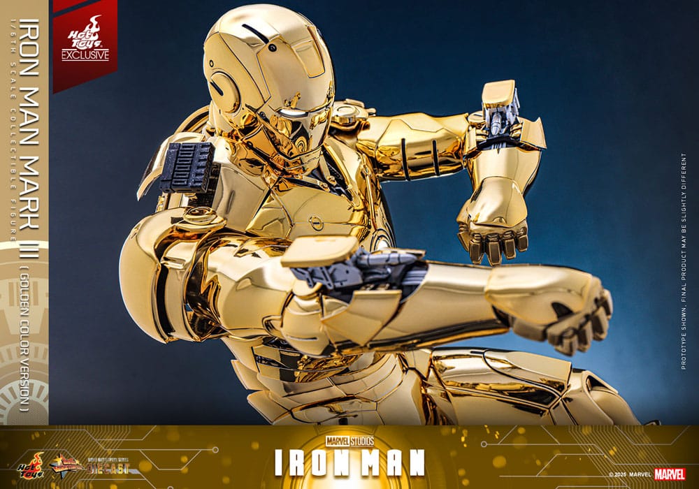 Iron Man Mark III (Gold Color Version) Action Figure 1/6 Diecast Hot Toys Exclusive 33 cm