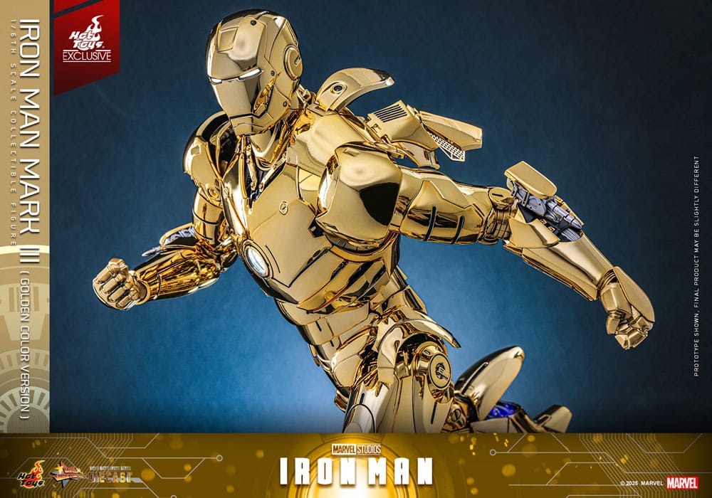 Iron Man Mark III (Gold Color Version) Action Figure 1/6 Diecast Hot Toys Exclusive 33 cm