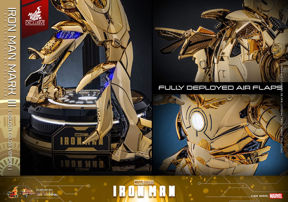 Iron Man Mark III (Gold Color Version) Action Figure 1/6 Diecast Hot Toys Exclusive 33 cm