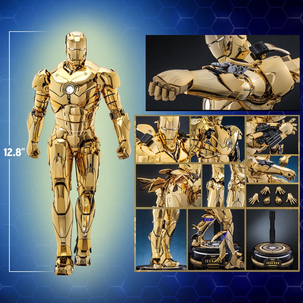 Iron Man Mark III (Gold Color Version) Action Figure 1/6 Diecast Hot Toys Exclusive 33 cm