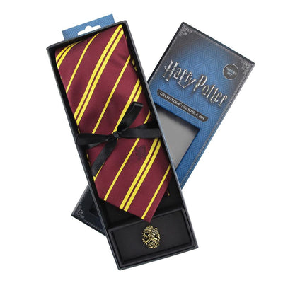 Harry Potter Cravatta Grifondoro con Spilla – Deluxe Box