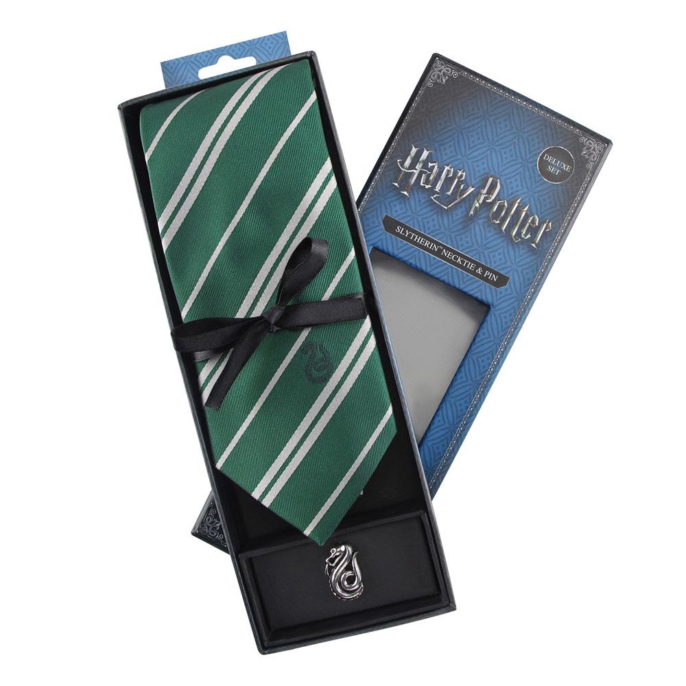 Harry Potter Cravatta Serpeverde con Spilla Metallica - Cinereplicas