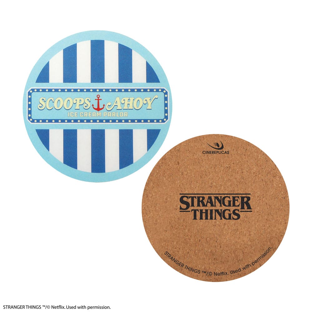 Stranger Things Scoops Ahoy – Set di 4 sottobicchieri ufficiali Cinereplicas