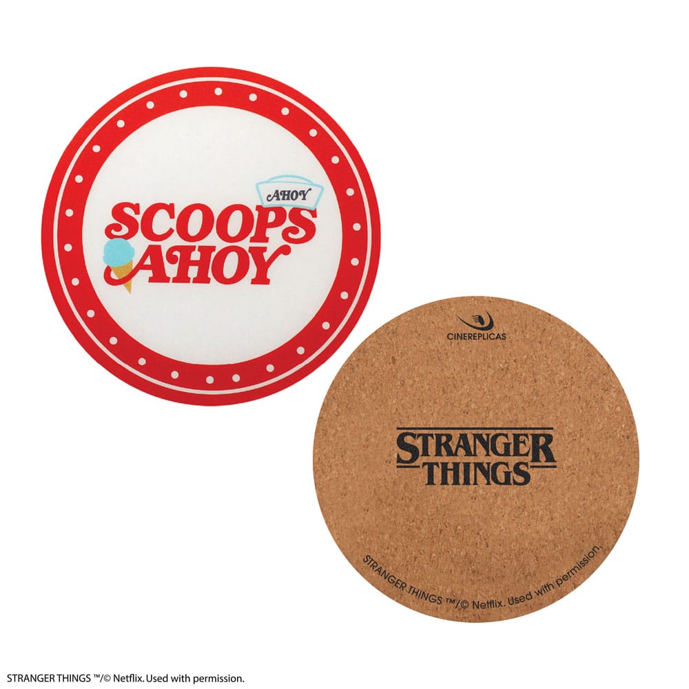 Stranger Things Scoops Ahoy – Set di 4 sottobicchieri ufficiali Cinereplicas