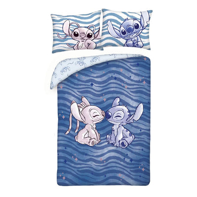 Lilo & Stitch Copripiumino Stitch & Angel Waves 140x200 cm + Federa 70x90 cm Halantex