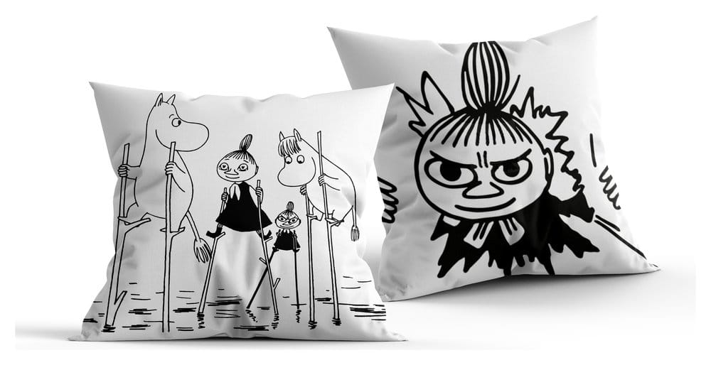 Cuscino Moomin bianco e nero 40 x 40 cm Halantex