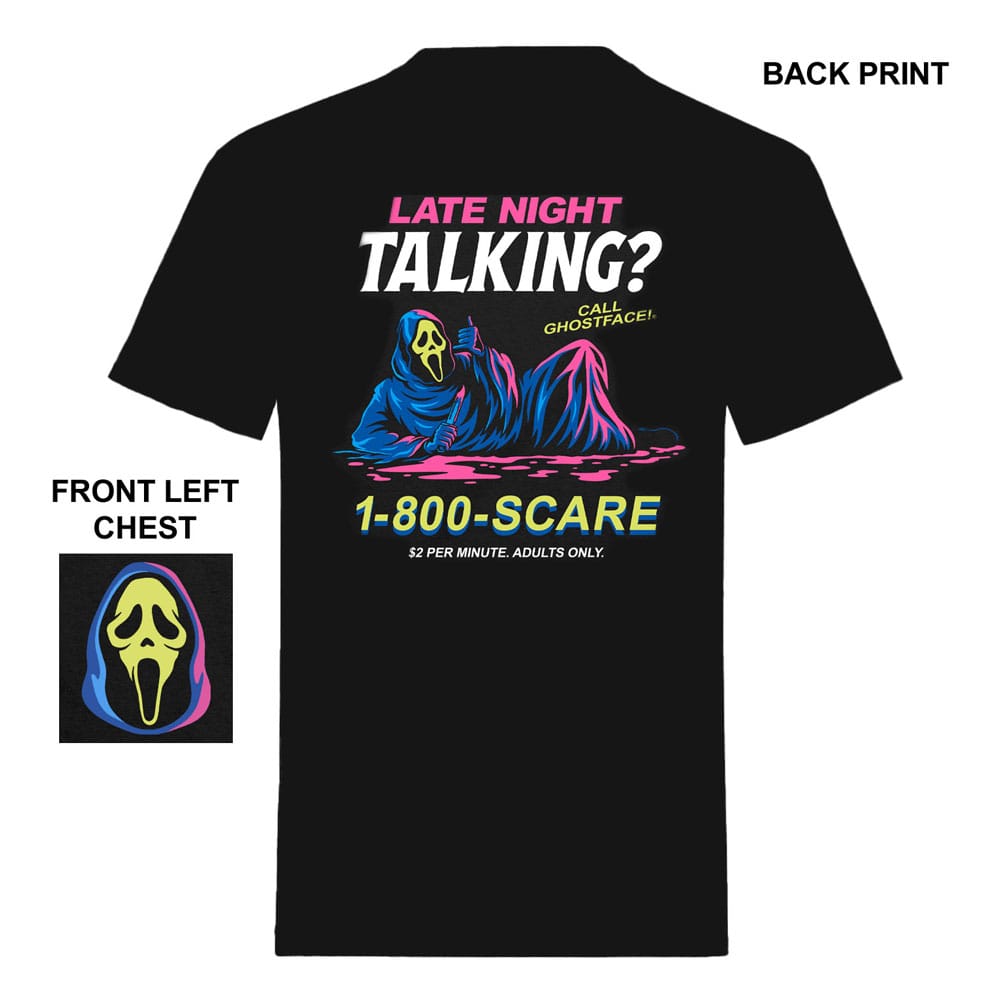 T-Shirt Scream Ghost Face Late Night Talking Taglia S