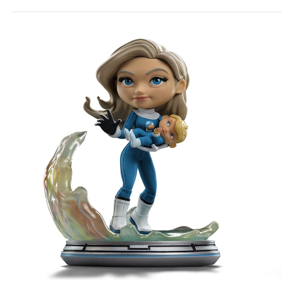 Figura in PVC Fantastic Four Mini Co. Donna Invisibile e Franklin 15 cm - Iron Studios