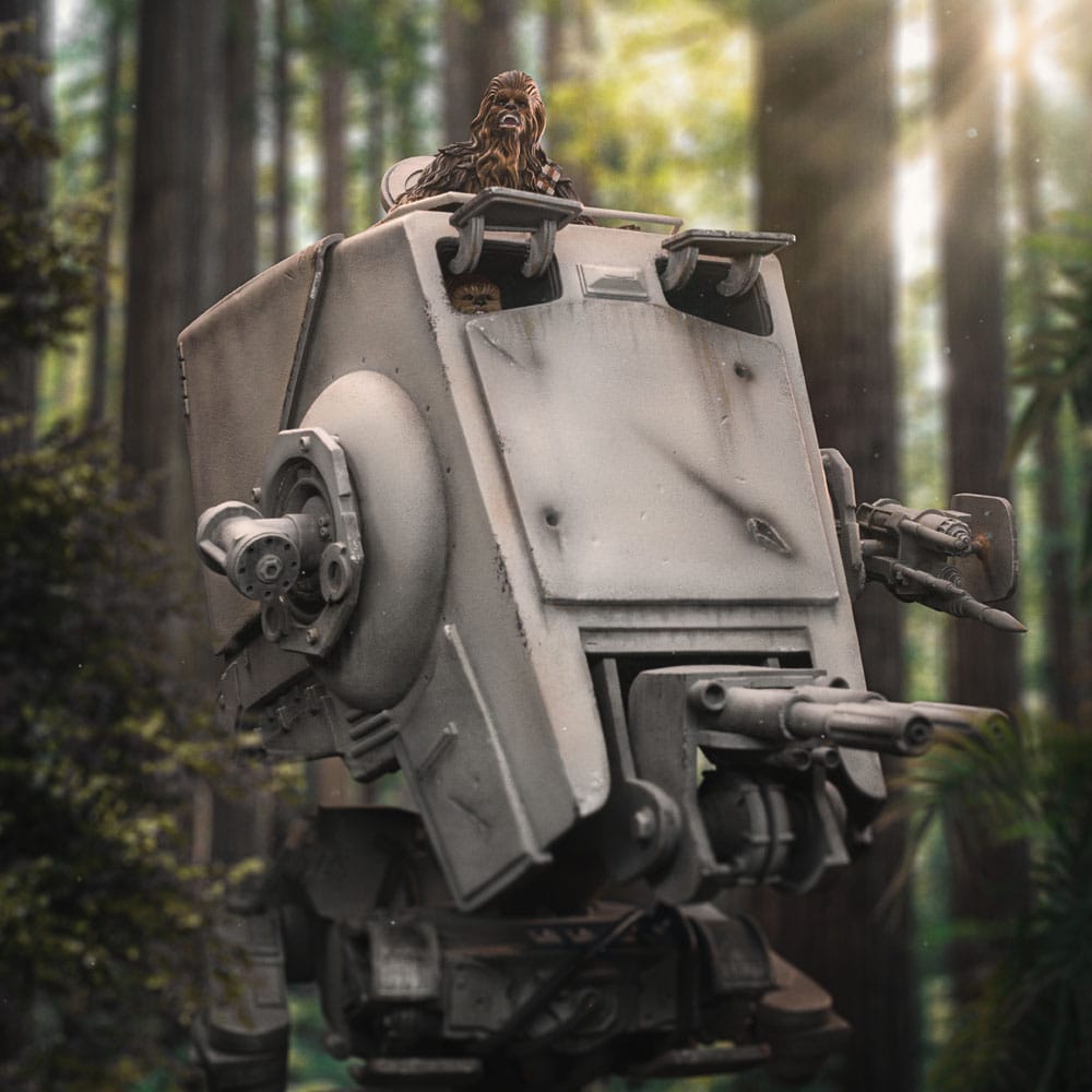 Star Wars Demi Art Scale Statua 1/20 AT-ST e Chewbacca 53 cm - Iron Studios