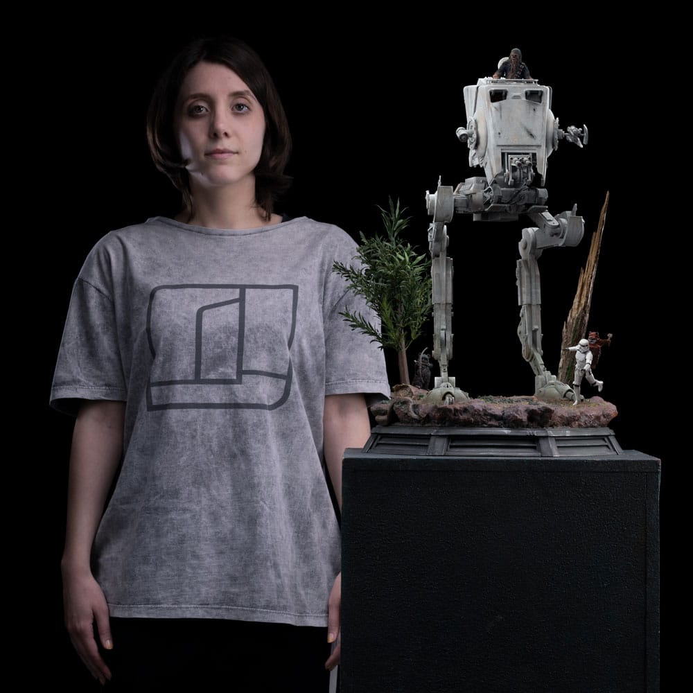 Star Wars Demi Art Scale Statua 1/20 AT-ST e Chewbacca 53 cm - Iron Studios