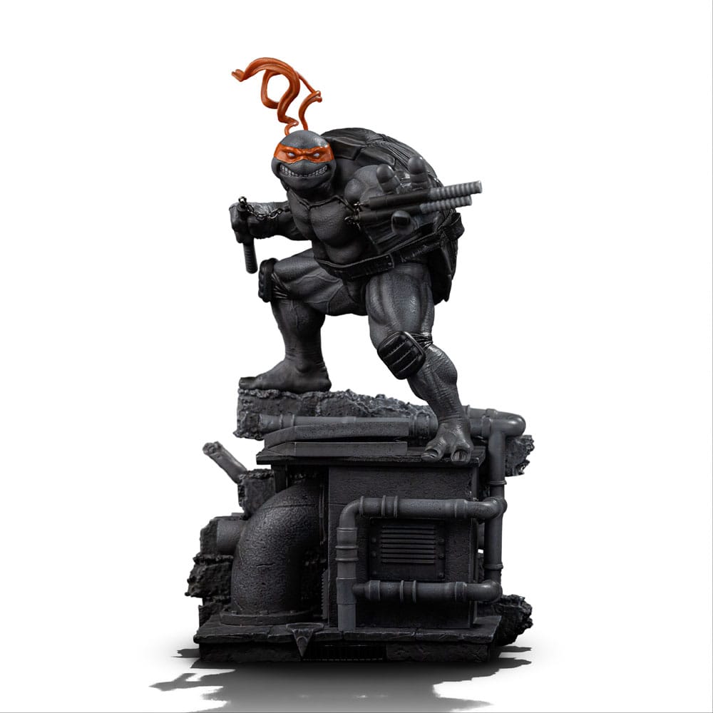Statua Art Scale 1/10 Michelangelo variante bianco e nero 26 cm - Tartarughe Ninja - Iron Studios