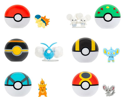 Pokémon Clip 'n' Go Minifigure Poké Ball assortimento 6 pezzi Jazwares