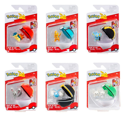 Pokémon Clip 'n' Go Minifigure Poké Ball assortimento 6 pezzi Jazwares