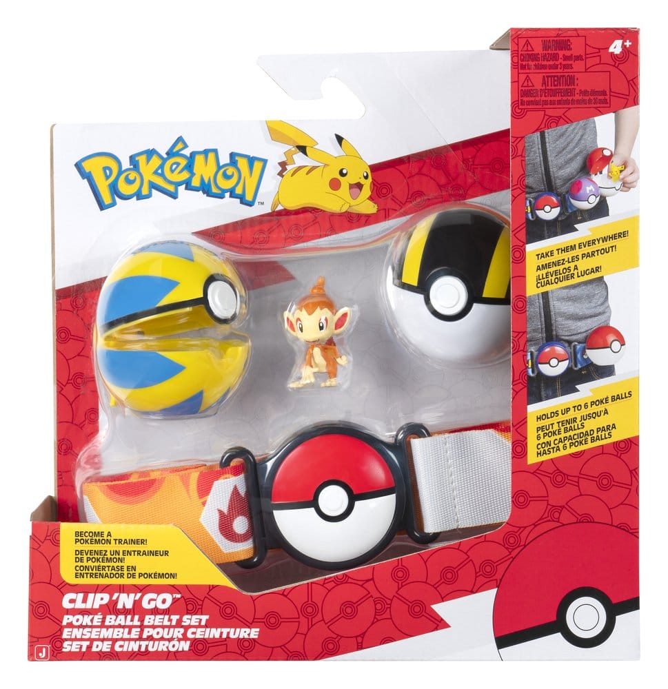 Pokémon Clip 'n' Go Cintura con Accessori, Assortimento da 4 Set - Jazwares