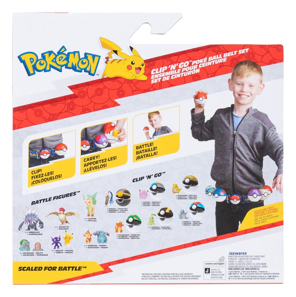 Pokémon Clip 'n' Go Set Cintura ver. 20, assortimento da 4 pezzi Jazwares