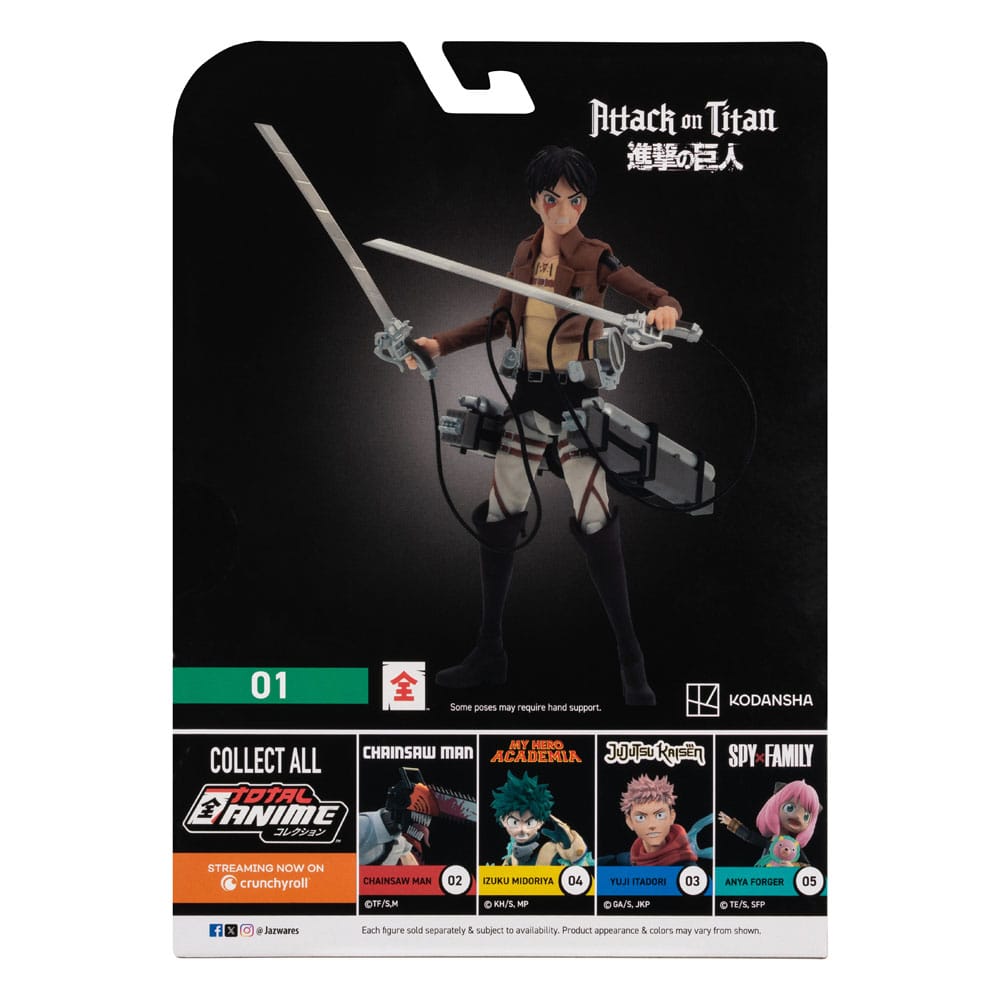 Attack on Titan Total Anime Action Figure Eren Jaeger 17 cm - Jazwares