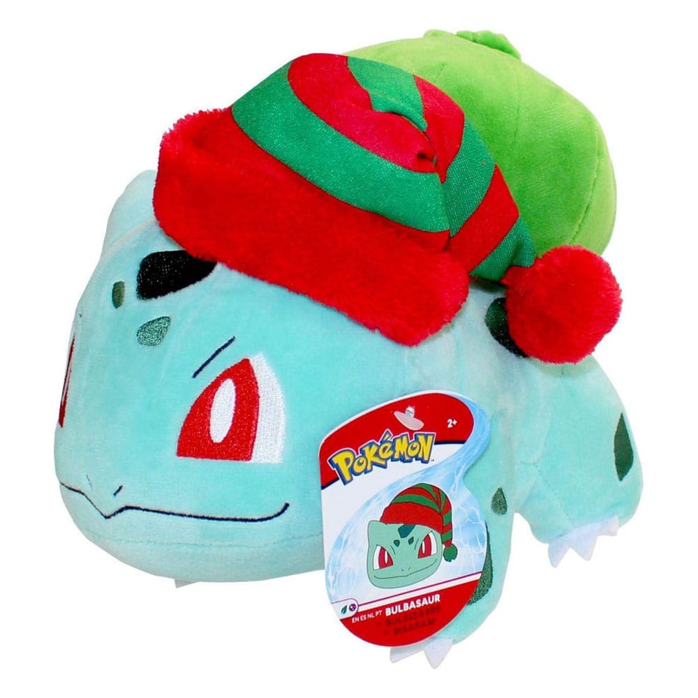 Peluche Pokémon Bulbasaur invernale con cappello di Natale 20 cm Jazwares