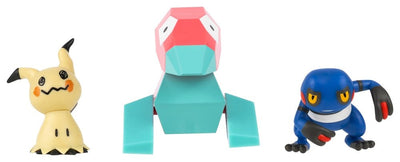 Pokémon Action Figure 3-Pack Mimikyu, Porygon e Croagunk - Jazwares