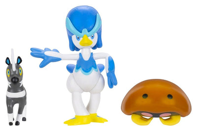 Pokémon Battle Figure 3-Pack Blitzle, Kabuto e Quaxwell - Action Figure Jazwares