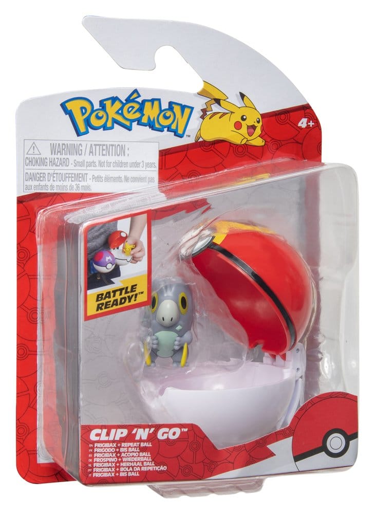 Pokémon Clip 'n' Go Action Figure Frigibax con Repeat Ball - Jazwares