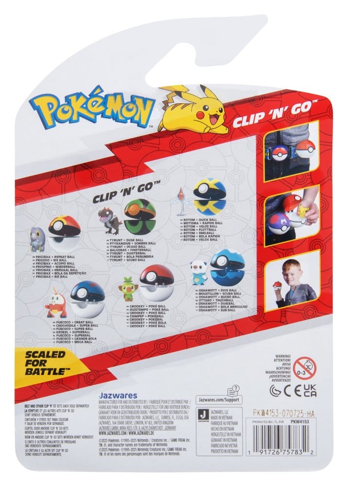 Pokémon Clip 'n' Go Action Figure Frigibax con Repeat Ball - Jazwares