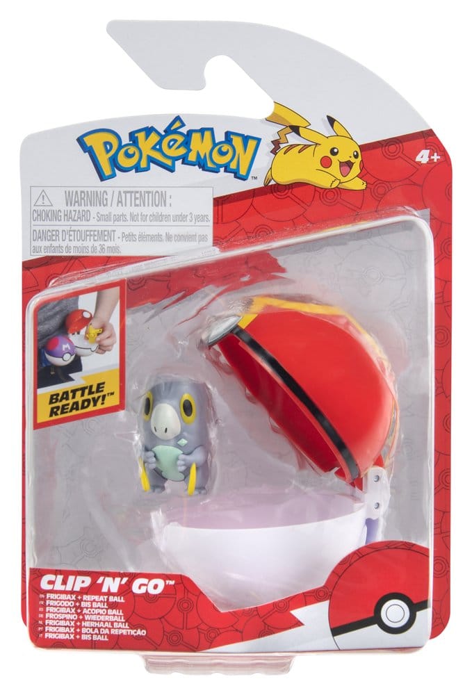 Pokémon Clip 'n' Go Action Figure Frigibax con Repeat Ball - Jazwares