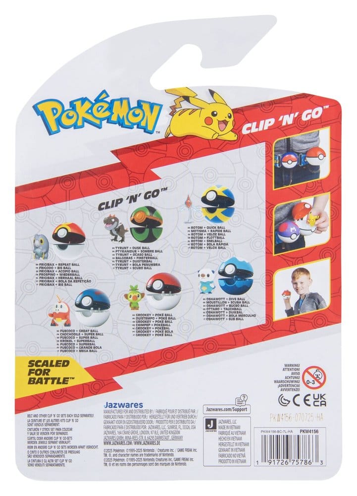 Pokémon Clip 'n' Go Fuecoco e Great Ball - Action Figure Jazwares
