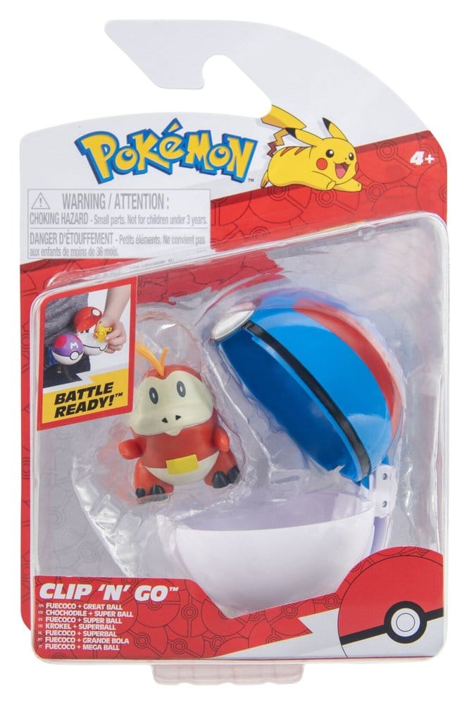 Pokémon Clip 'n' Go Fuecoco e Great Ball - Action Figure Jazwares