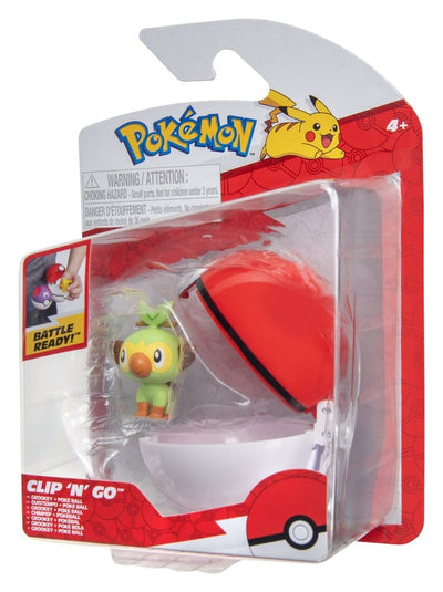 Pokémon Clip 'n' Go Action Figure Wave 21 Grookey con Poké Ball - Jazwares