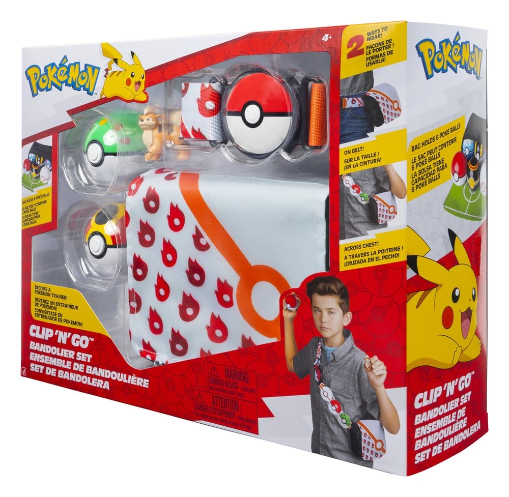 Pokémon Clip 'n' Go Bandolier Set con Growlithe, set di action toy Jazwares