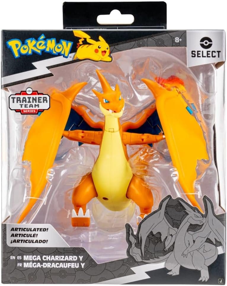 Action Figure Pokémon Select Mega Charizard Y superarticolata 15 cm Jazwares