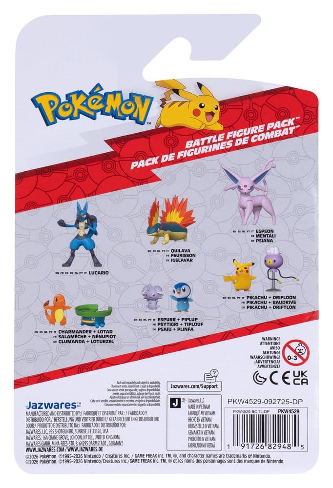 Pokémon Action Figure 2 Pezzi Lotad e Charmander - Jazwares