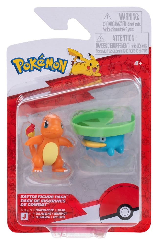 Pokémon Action Figure 2 Pezzi Lotad e Charmander - Jazwares