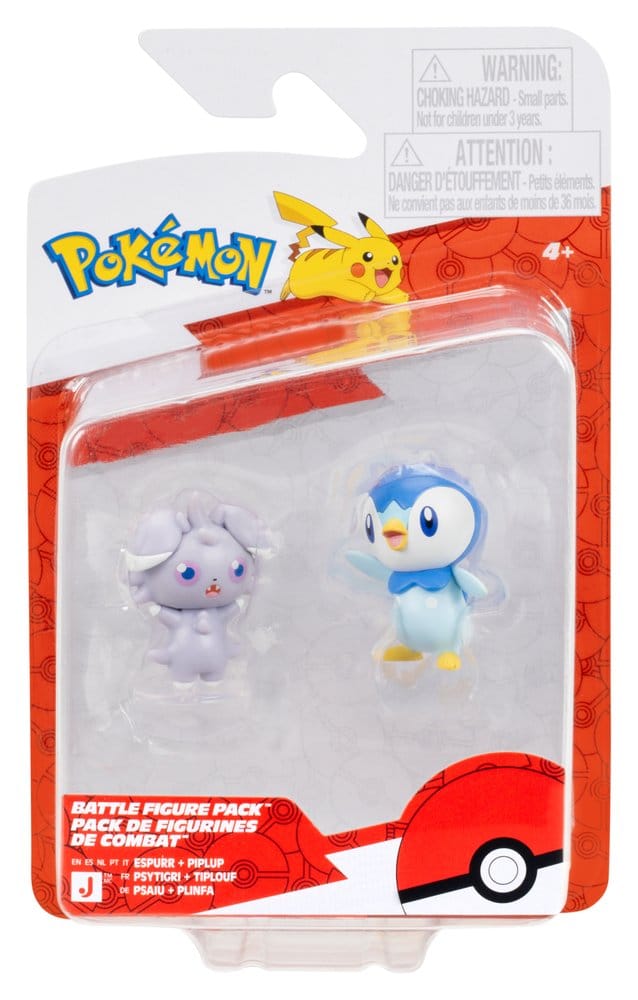 Pokémon Action Figure 2 Pezzi Espurr e Piplup - Jazwares