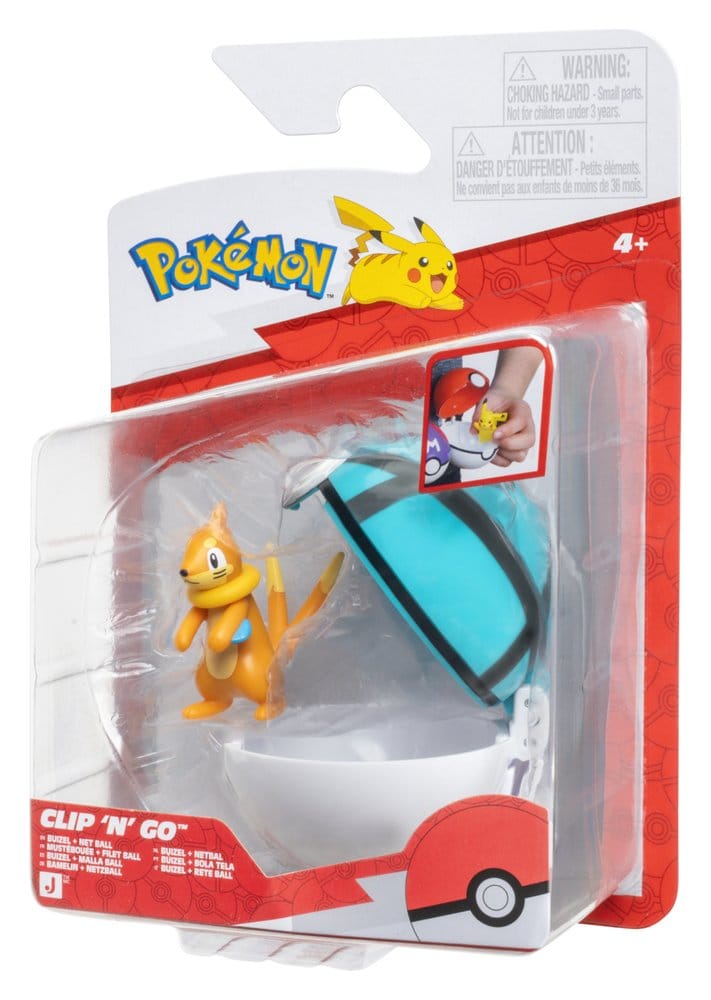 Action Figure Pokémon Clip 'n' Go Buizel con Net Ball Jazwares