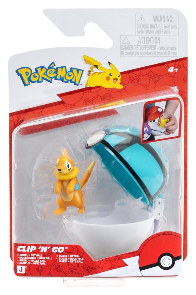 Action Figure Pokémon Clip 'n' Go Buizel con Net Ball Jazwares