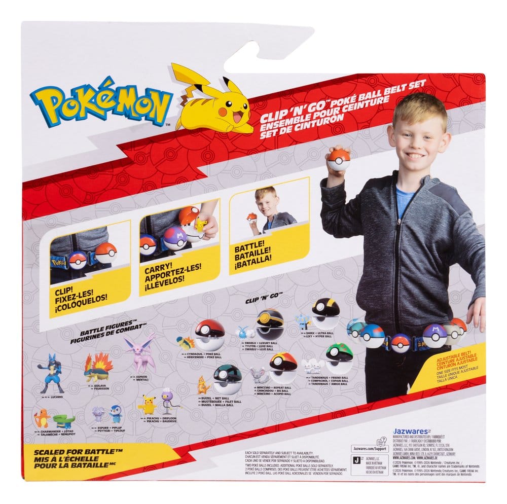 Pokémon Set Cintura Clip 'n' Go Fennekin - Giocattolo Ufficiale Jazwares