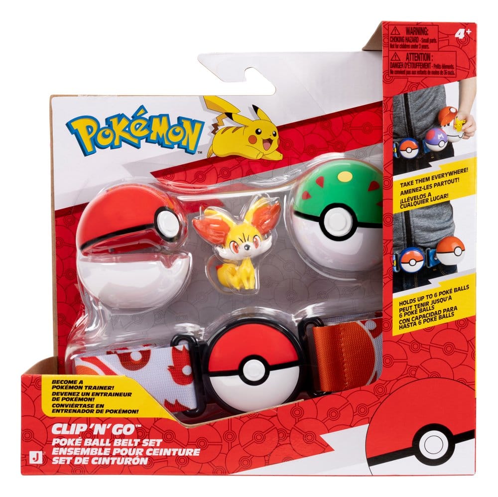 Pokémon Set Cintura Clip 'n' Go Fennekin - Giocattolo Ufficiale Jazwares