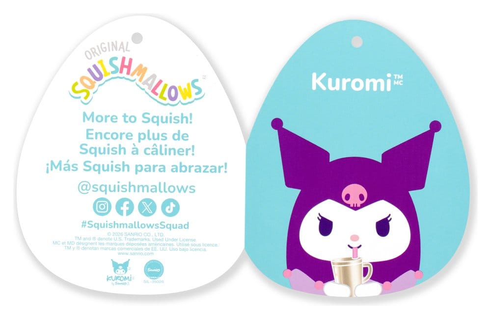 Peluche Kuromi in tazza Squishmallows Sanrio Jazwares 30 cm