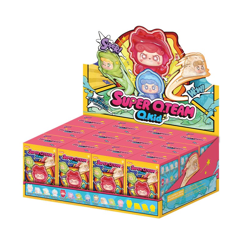 QKid Super Q. Team Mini Serie - Figure in PVC da 5 cm in busta misteriosa, Display da 12 pezzi Jotoys