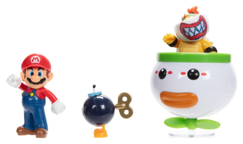 World of Nintendo Mini Figure 2-Pack Mario e Bowser Jr. Clown Car 6 cm - Jakks Pacific