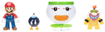 World of Nintendo Mini Figure 2-Pack Mario e Bowser Jr. Clown Car 6 cm - Jakks Pacific