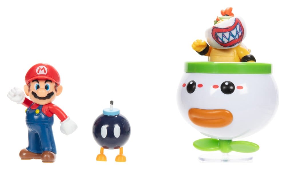 World of Nintendo Mini Figure 2-Pack Mario e Bowser Jr. Clown Car 6 cm - Jakks Pacific