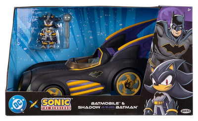DC x Sonic - Action Figure Shadow Batman con Batmobile 6 cm - Jakks Pacific