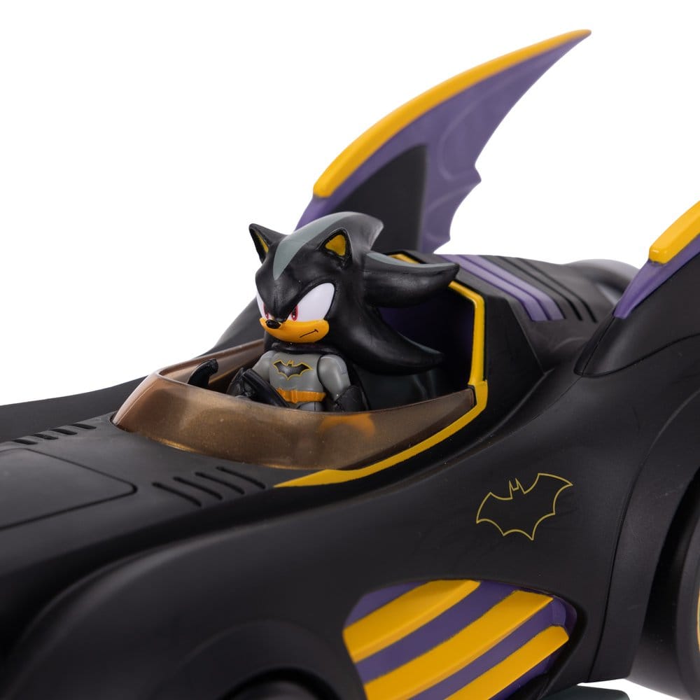 DC x Sonic - Action Figure Shadow Batman con Batmobile 6 cm - Jakks Pacific