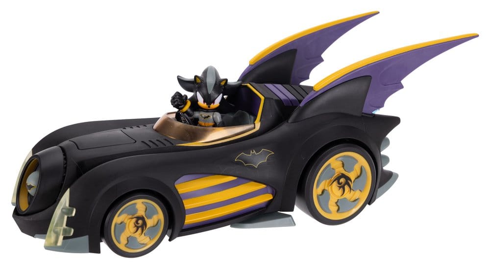 DC x Sonic - Action Figure Shadow Batman con Batmobile 6 cm - Jakks Pacific