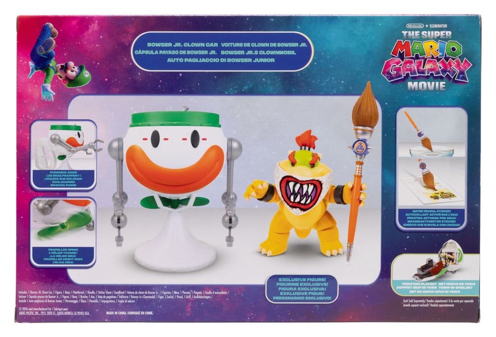 Action Figure Bowser Jr. con Clown Car 13 cm - Super Mario Galaxy - Jakks Pacific