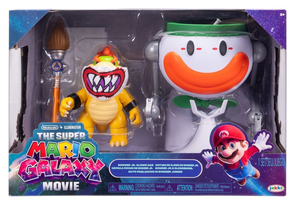 Action Figure Bowser Jr. con Clown Car 13 cm - Super Mario Galaxy - Jakks Pacific