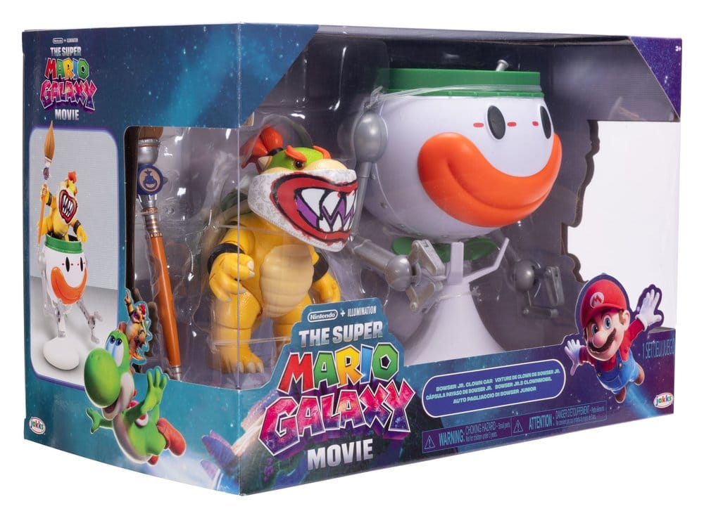 Action Figure Bowser Jr. con Clown Car 13 cm - Super Mario Galaxy - Jakks Pacific