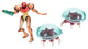 World of Nintendo Metroid Mini Figure 3-Pack Samus Bounty Hunter 6 cm - Jakks Pacific